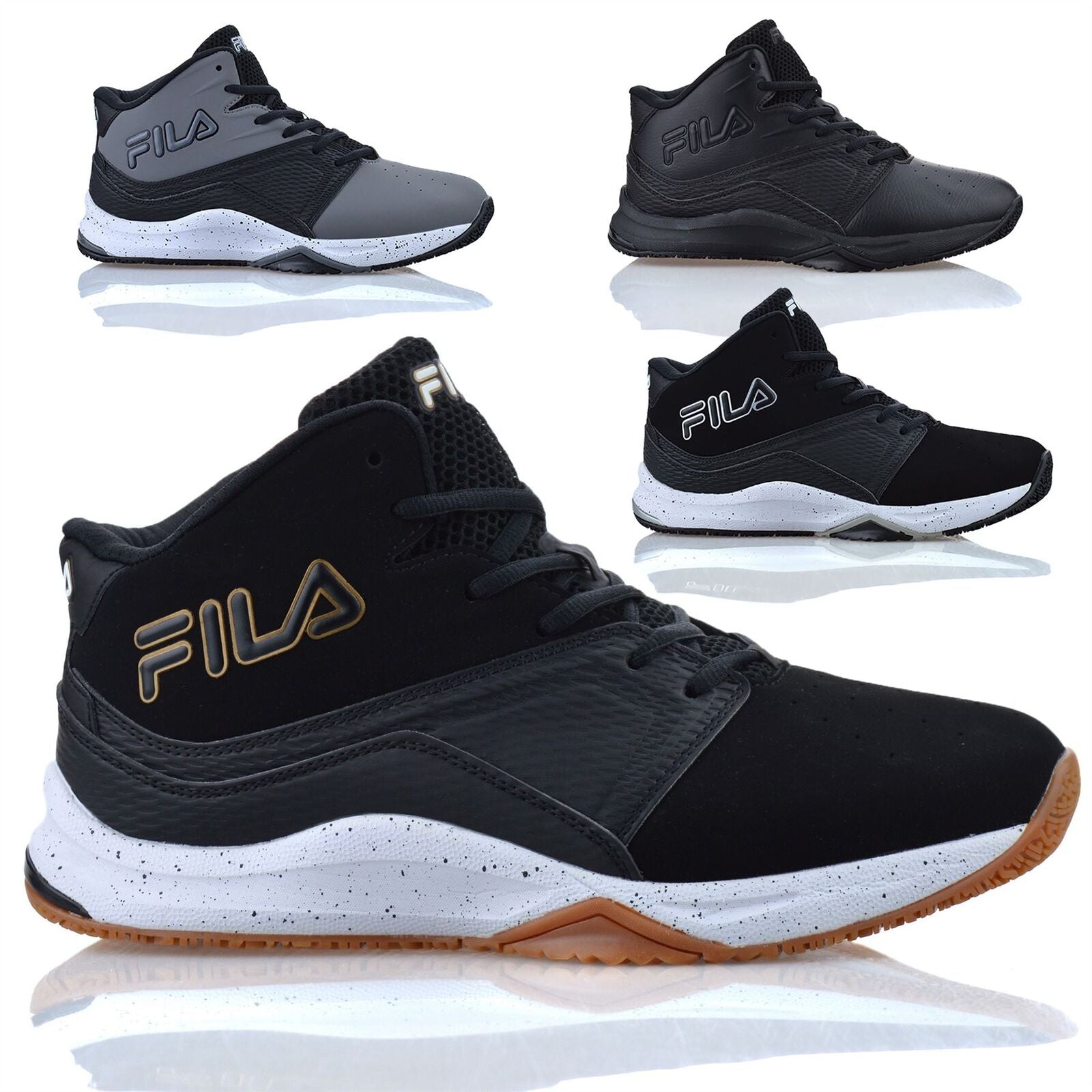 Mens Fila High Top Casual Walking Ankle Boots Basketball Gym Trainers Shoes Size