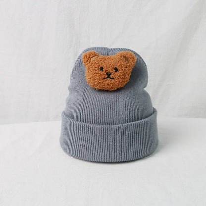 New Korean Cartoon Bear Baby Hat Knitted Baby Boys Girls Hat Winter Warm Cute Animals Toddler Kids Cap Beanies Bonnet 모자