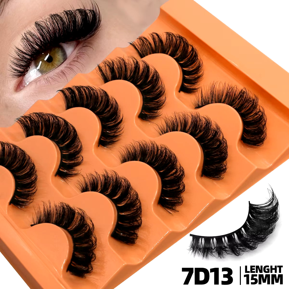 5 Pairs Fluffy Eyelashes 8D Volume False Lashes Russian Strip Lashes Extensions Thick Soft Curly Fake Lashes Makeup