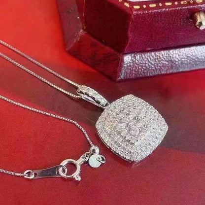 Gorgeous Wedding Jewelry Cubic Zircon 925 Silver Filled Necklace Pendant